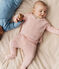 Pantaloni in maglia di lana e cotone neonato rosa JOLI