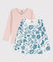 Confezione da 2 T-shirt a maniche lunghe, a fiori, bambina cotone variante 1
