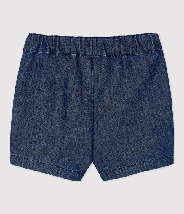 Shorts beb&egrave; in denim leggero biologico blu
