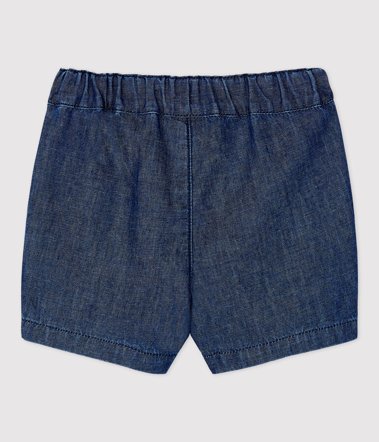 Shorts beb&egrave; in denim leggero biologico blu