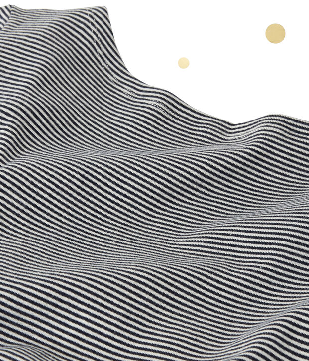 Robe longue femme &agrave; manches longues. Petit bateau x Marie-Agn&egrave;s Gillot blu/bianco