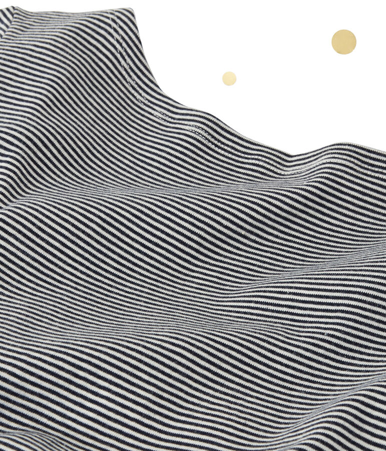 Robe longue femme &agrave; manches longues. Petit bateau x Marie-Agn&egrave;s Gillot blu SMOKING/beige COQUILLE