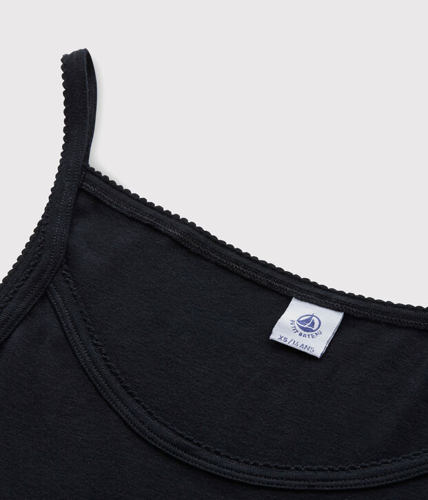 Abito con spalline iconico in cotone Donna nero