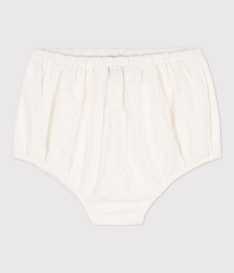 Slip bloomer neonato in pizzo sangallo bianco MARSHMALLOW