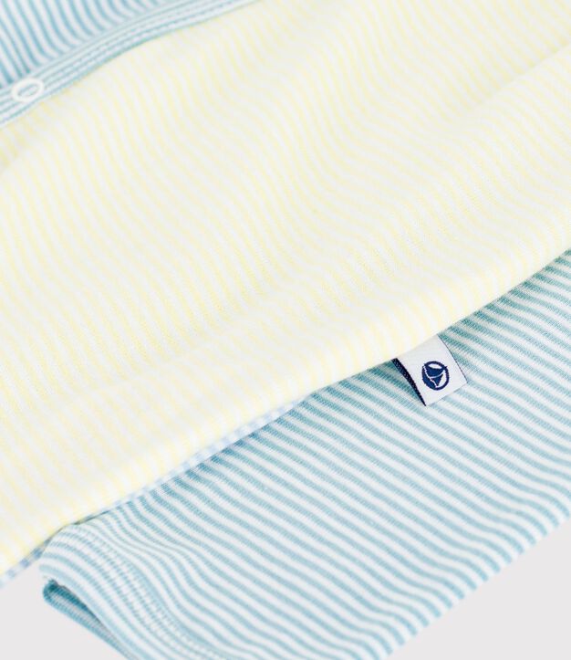 Pigiama in cotone con stampa a righe neonato blu/bianco