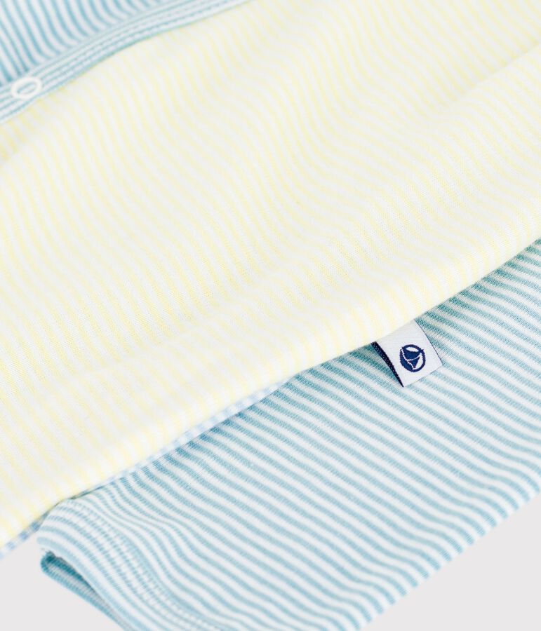 Pigiama in cotone con stampa a righe neonato verde/bianco