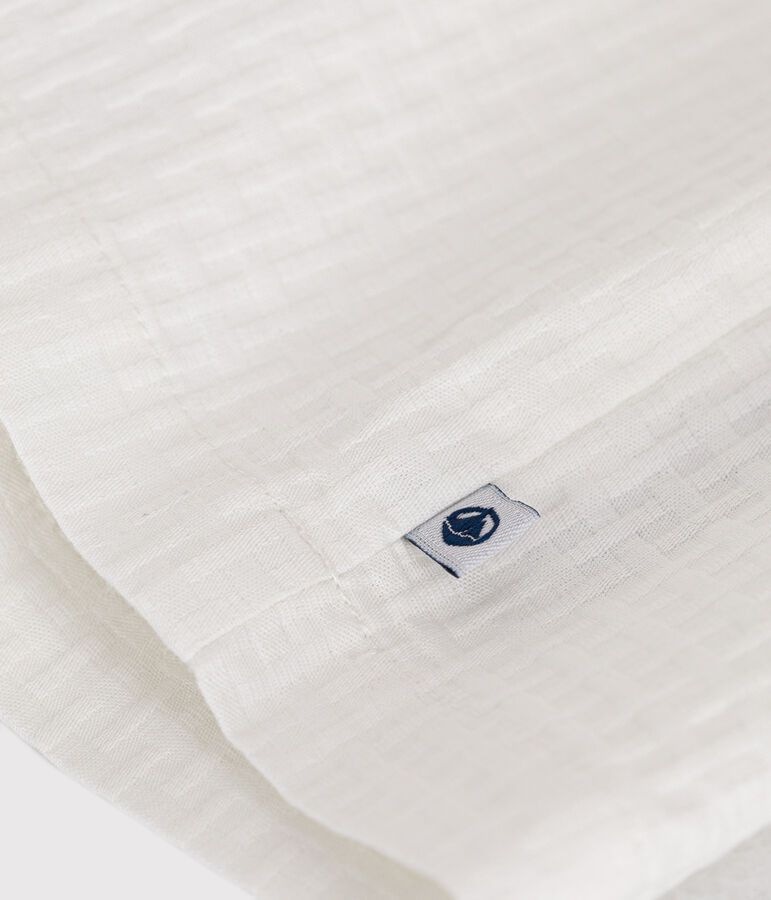 Abito senza maniche beb&egrave; in cotone operato bianco