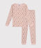 Pigiama aderente in cotone con stampa a fiori bambino SALINE/ MARSHMALLOW
