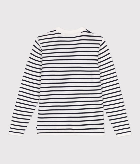 Pullover marinaro in cotone a righe donna bianco MARSHMALLOW/blu SMOKING