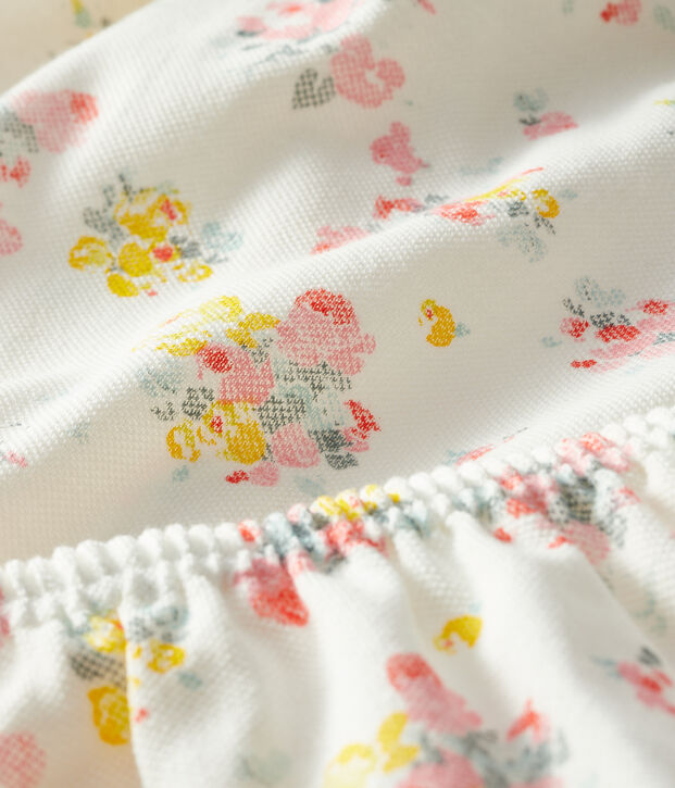 Abito e bloomer beb&egrave; femmina a motivi bianco/multicolore
