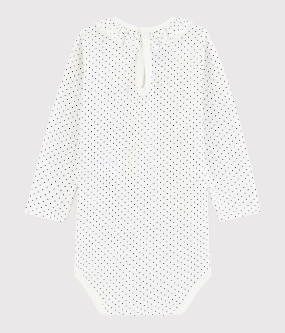 Body manica lunga bebè femmina bianco MARSHMALLOW/blu MEDIEVAL