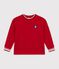 T-shirt a maniche lunghe in cotone tinta unita bambino rosso