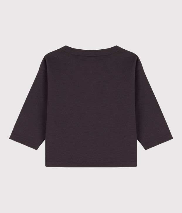 T-shirt maniche lunghe beb&egrave; in cotone grigio