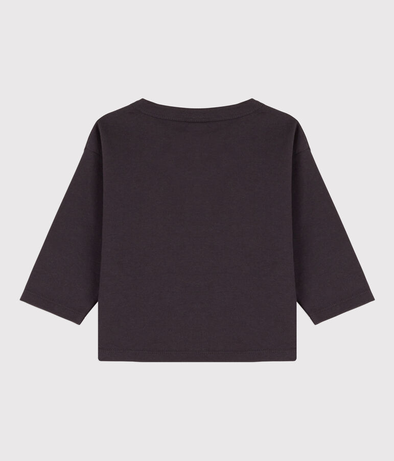 T-shirt maniche lunghe beb&egrave; in cotone grigio