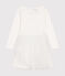 Abito in tessuto a costine e tulle bambina bianco MARSHMALLOW