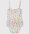 Costume da bagno intero ecoresponsabile bimba bianco MARSHMALLOW/bianco MULTICO