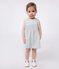 Abito senza maniche in cotone a righe neonato bianco MARSHMALLOW/blu BRUT