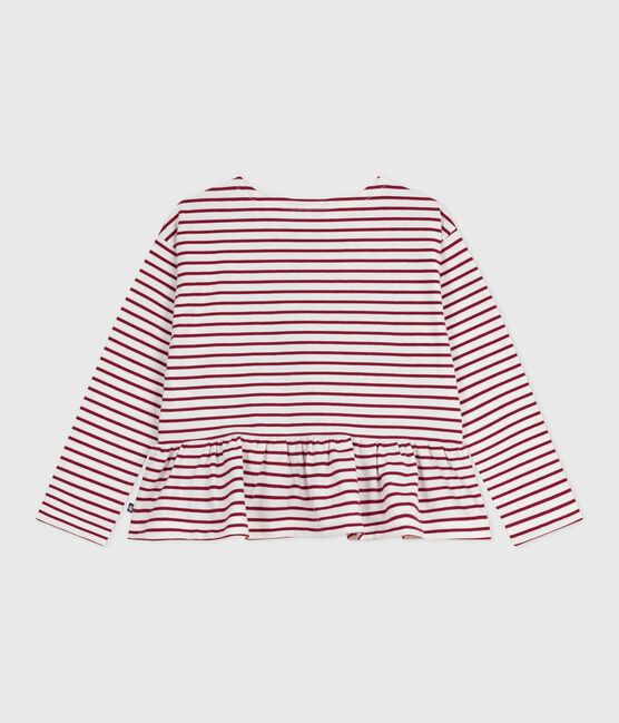 Marinière in cotone bambina rosso MILK/ AMARANTE