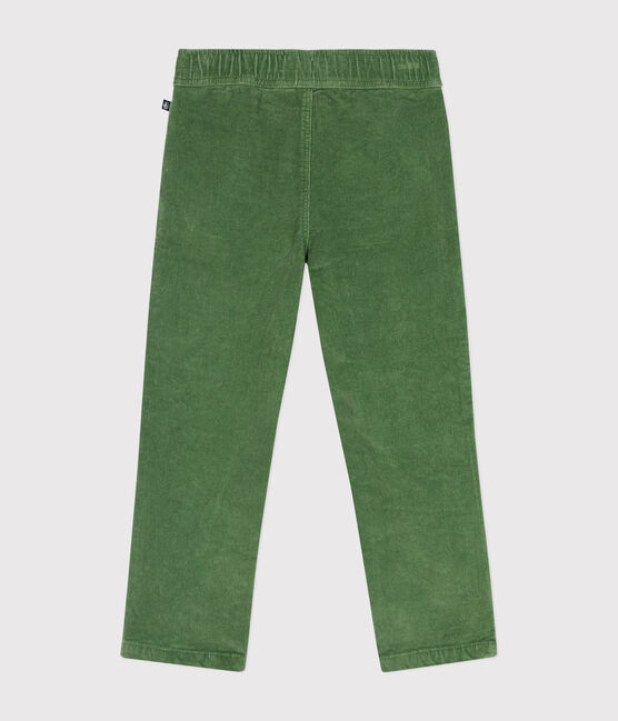 Pantaloni dalla linea dritta in velluto bambino verde PALMERAIE