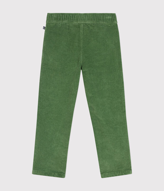 Pantaloni dalla linea dritta in velluto bambino verde