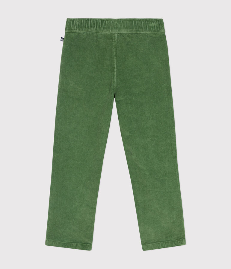 Pantaloni dalla linea dritta in velluto bambino verde