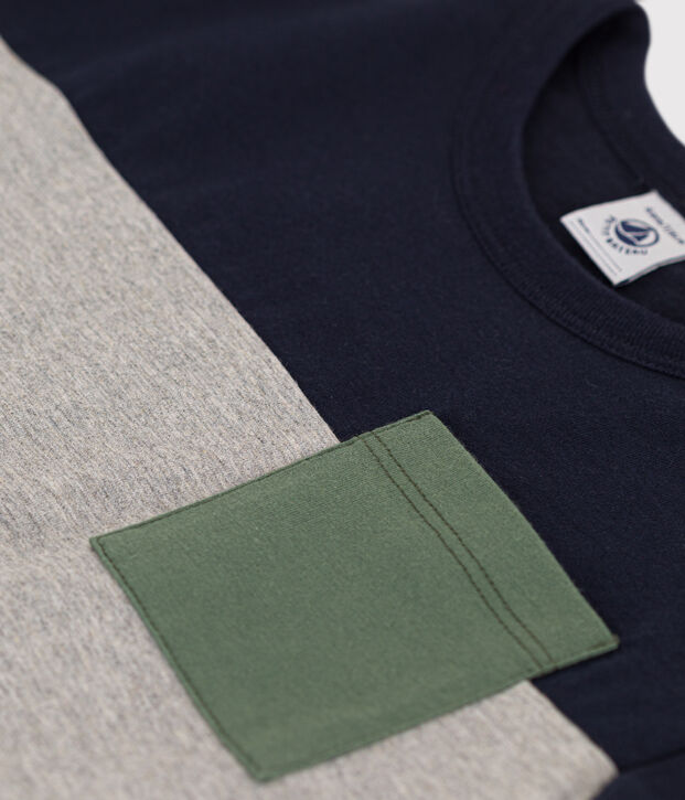 T-shirt bambino in jersey blu/multicolore