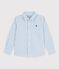 Camicia a maniche lunghe in cotone a righe bambino blu FLO/ MARSHMALLOW
