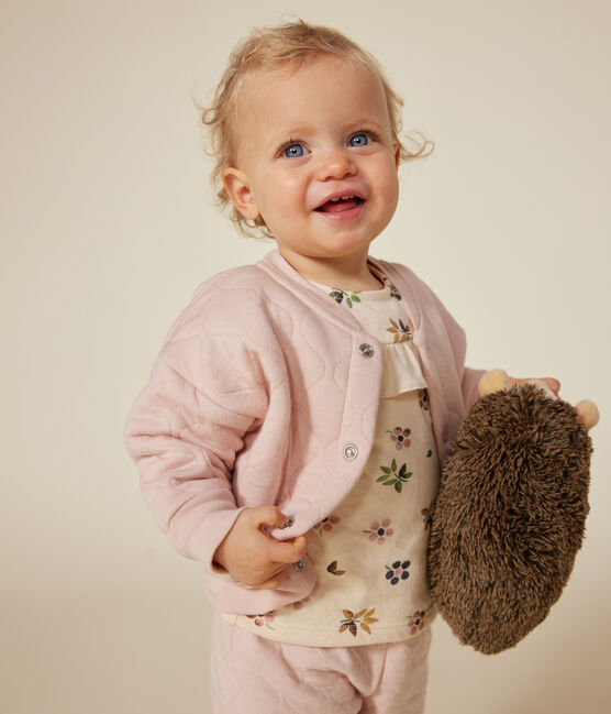 Cappotto teddy in tubique trapuntato bebè rosa SALINE