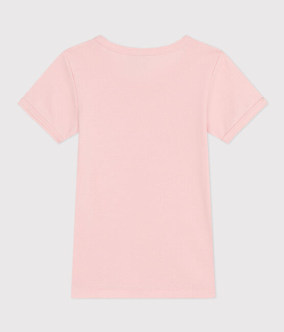 T-shirt a maniche corte bambina in cotone rosa MINOIS