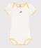 Body a maniche corte in cotone con stampa neonato bianco MARSHMALLOW