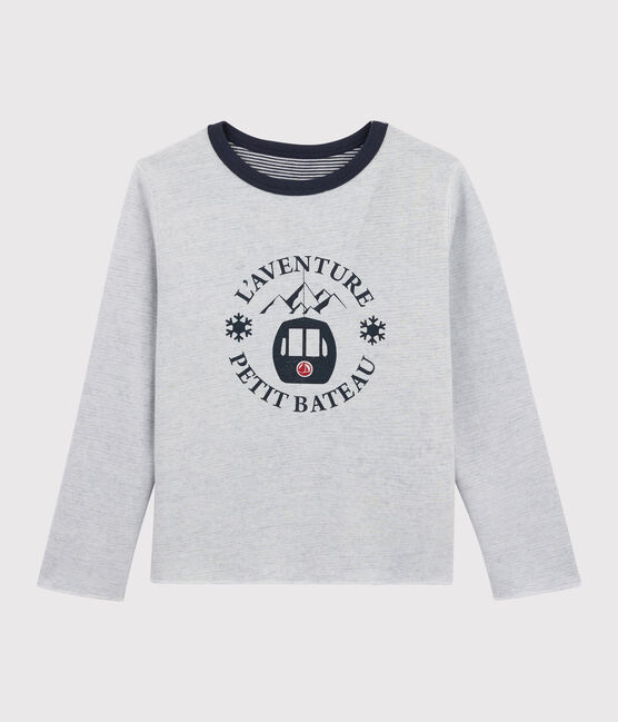 T-shirt double face bambino blu SMOKING/bianco MARSHMALLOW