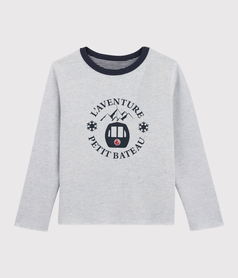 T-shirt double face bambino blu/bianco