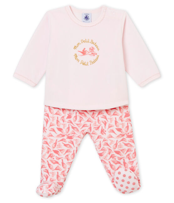 Pigiama per bebé femmina rosa VIENNE/bianco MULTICO