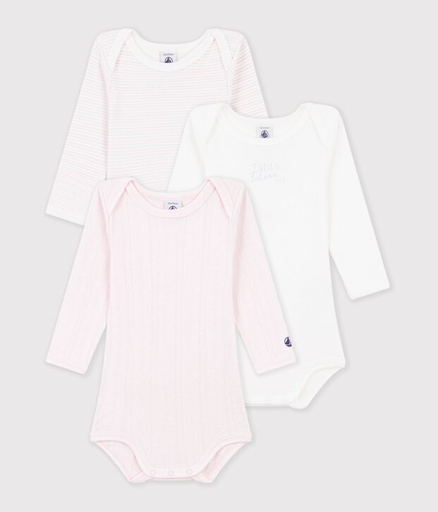 Lot de bodies manches longues en coton multicolore