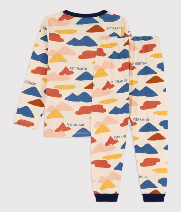 Pigiama bambina / bambino in cotone ecru/multicolore