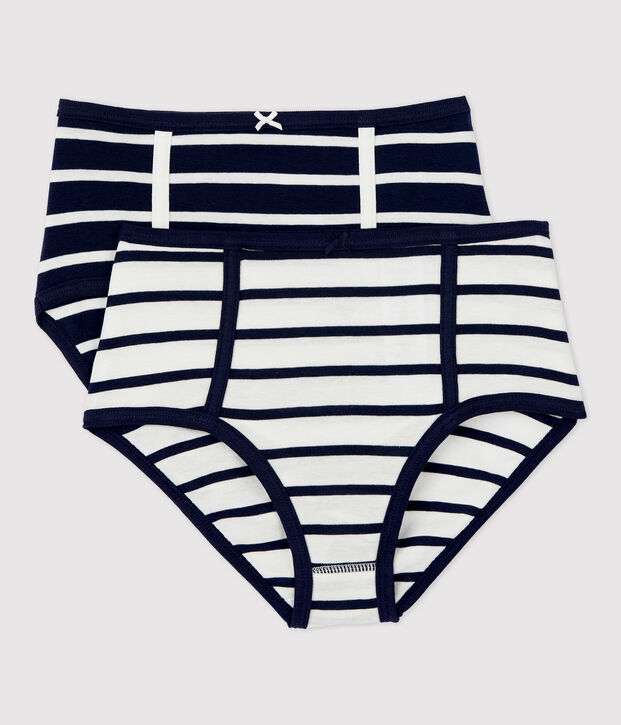 Confezione da 2 slip vita alta in cotone donna multicolore