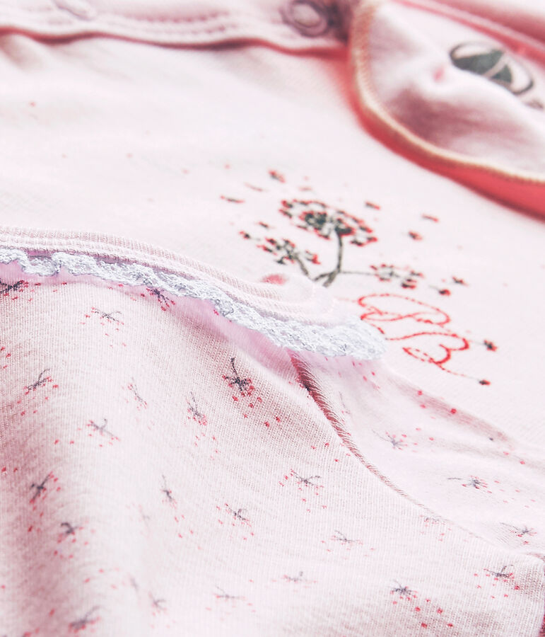 Lotto di 2 bodies nascita maniche lunghe per beb&eacute; femmina bianco