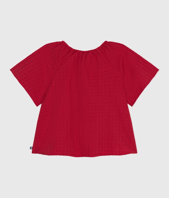 Blusa a maniche corte in cotone con motivo a fiori bambina SPI
