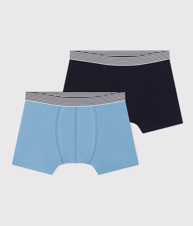 Confezione da 2 boxer ragazzo in cotone ed elastam multicolore