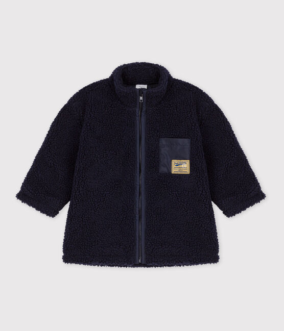 Giacca bebè in sherpa riciclata blu SMOKING