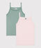 Set di 2 canotte con spalline sottili in cotone bambina variante 1