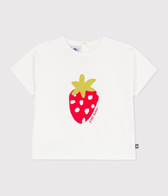 T-shirt a maniche corte in cotone con motivo neonato
