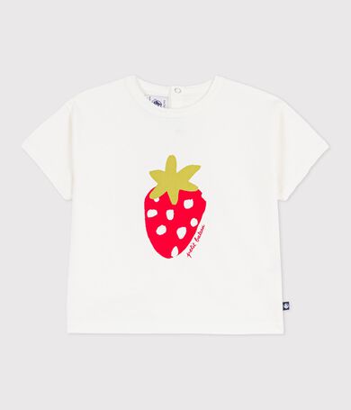 T-shirt a maniche corte in cotone con motivo neonato