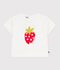 T-shirt a maniche corte in cotone con motivo neonato bianco