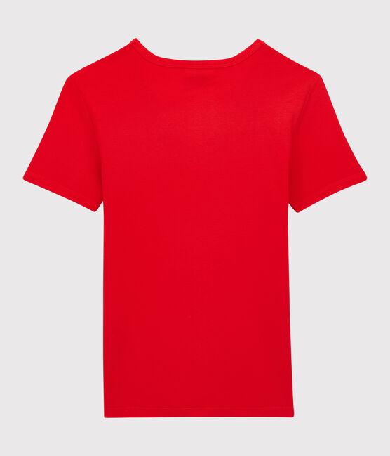 T-shirt L'ICONIQUE scollo a V in cotone donna rosso PEPS