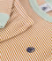 Pigiama bambino in cotone a righe marrone CUIVRE/ MARSHMALLOW