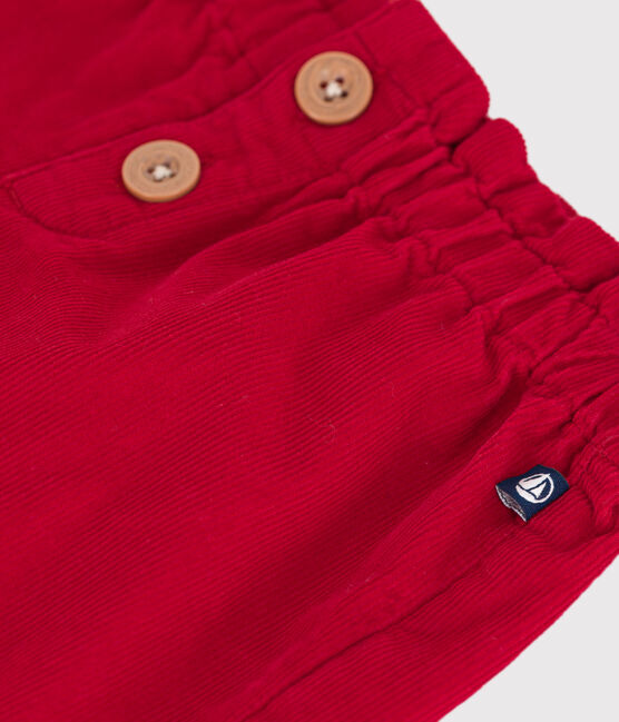 Shorts in velluto tinta unita neonata rosso TERKUIT