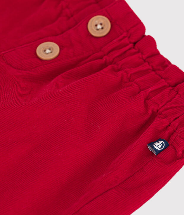 Shorts in velluto tinta unita neonata rosso