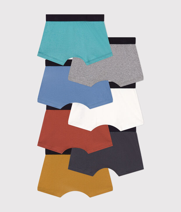 Set di 7 boxer in cotone tinta unita bambino multicolore