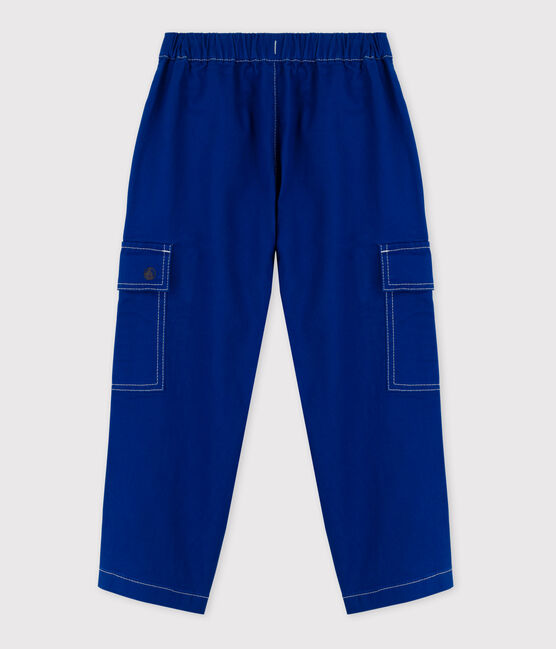 Pantaloni cargo bambina / bambino in twill blu NEWBLEU